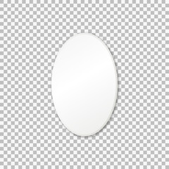Vector white oval frame, isolated on transparent background