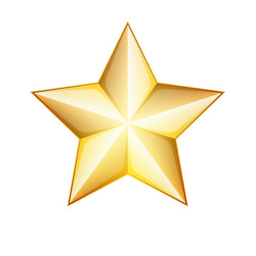 Gold Star 3D illustration