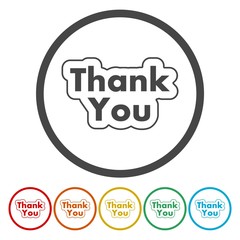 Round thank you icon