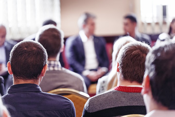 Business Conference and Presentation. Audience at the conference hall. Business and...