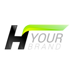 H letter black and green logo design Fast speed design template elements for application