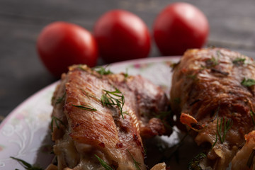 pieces of fried chicken on a plate