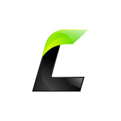 L letter black and green logo design Fast speed design template elements for application