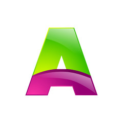 A letter green and pink logo design template elements an icon for application company