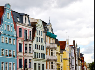 Fototapeta premium Historic Buildings in old town of Rostock.