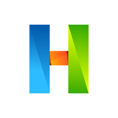 H letter one line colorful logo. Vector design template elements an icon for your application or company