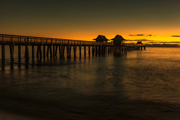 Fototapeta na wymiar Naples Pier at Sunset, Naples, Florida