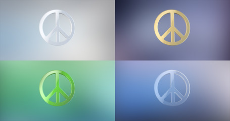 Peace 3d Icon on gradient background