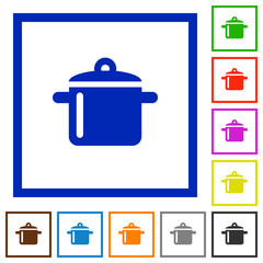 Cooking framed flat icons