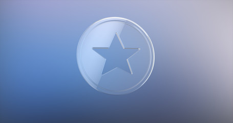 Star Badge Glass 3d Icon on gradient background