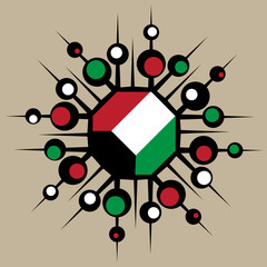 Kuwait Flag Towers Badge Icon Logo