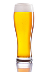 Glass of beer. White background. Isolated