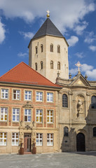 Fototapeta na wymiar Gaukirche church at the central market square of Paderborn