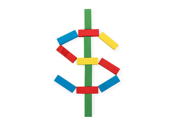 Dollar wooden sign concept