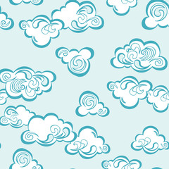 Abstract, Swirly Clouds Seamless Background - 121505832