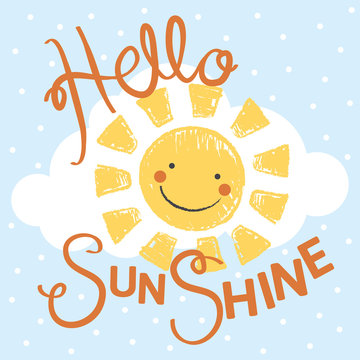 Hello Sunshine Kids TShirt Graphic