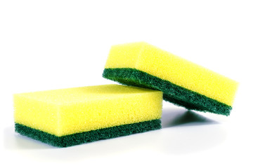 Kitchen sponge isolated on white background