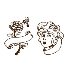 Old vintage tattoo vector illustration