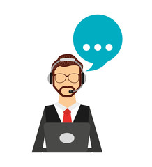 call center operator avatar vector illustration design