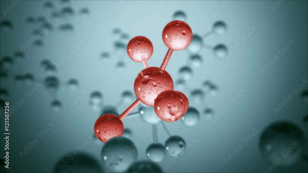Aufkleber abstract molecule background - loopable 3d animation
