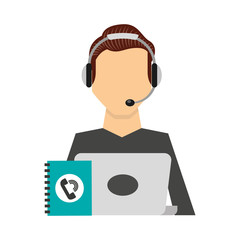 call center operator avatar vector illustration design