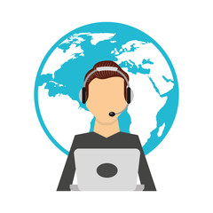 call center operator avatar vector illustration design