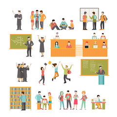 Linear Flat University student study library Education Knowledge