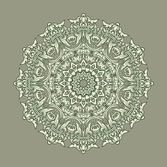 Vintage baroque mandala ornament in american dollar colors.
