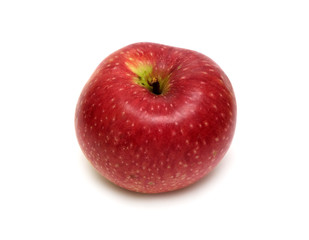 Big ripe red apple isolated on white background closeup