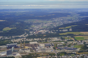 Fototapeta premium Aerial view of the Kirchberg city