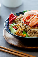 Soba Noodles Stir Fry with Shrimp