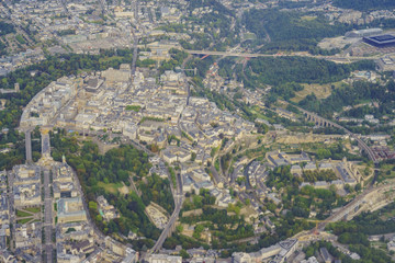 Fototapeta na wymiar Aerial view of the Luxembourg city