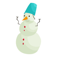 Snowman icon in cartoon style isolated on white background vector illustration