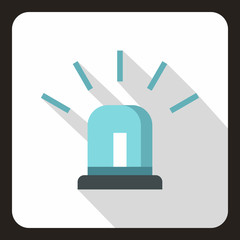 Blue special police flasher icon in flat style on a white background vector illustration