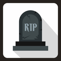 Tombstone icon in flat style on a white background vector illustration
