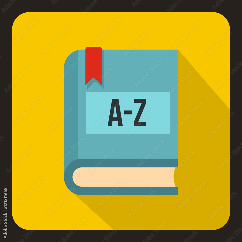 Poster foreign language dictionary icon in flat style with long shadow. translate symbol vector illustratio