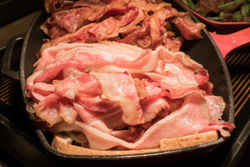 Delicious bacon on the tray