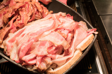 Delicious bacon on the tray