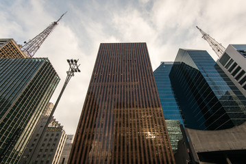 Fototapeta na wymiar Modern Architecture Office Buildings in Paulista Avenue in Sao Paulo
