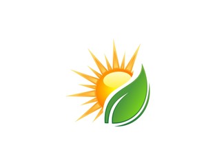 Sun leaf logo