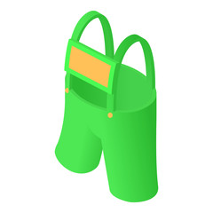 Pants with suspenders icon in cartoon style isolated on white background. Clothing symbol vector illustration