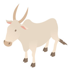 Cow icon in cartoon style isolated on white background. Animals symbol vector illustration
