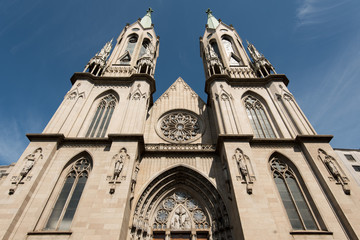 Facade of Se Cathedral in Sao Paulo City Center