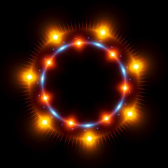 Abstract ring background with luminous swirling backdrop. Glowing spiral. The energy flow tunnel.
Shine round frame with light circles light effect. Glowing cover. Space for your message.