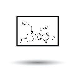 Icon of chemistry formula on classroom blackboard