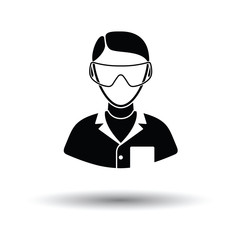 Icon of chemist in eyewear