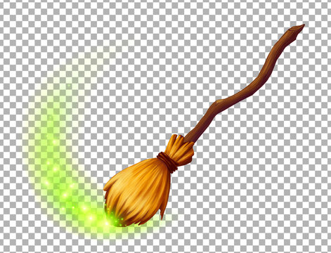 Vector magic witch broom