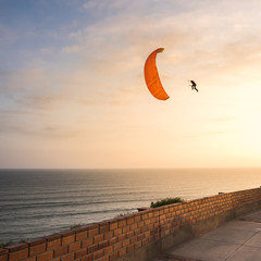 Paragliding in Miraflores, Peru.