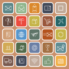 Post line flat icon on brown background