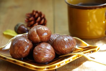 栗の渋皮煮・コーヒーと一緒に
